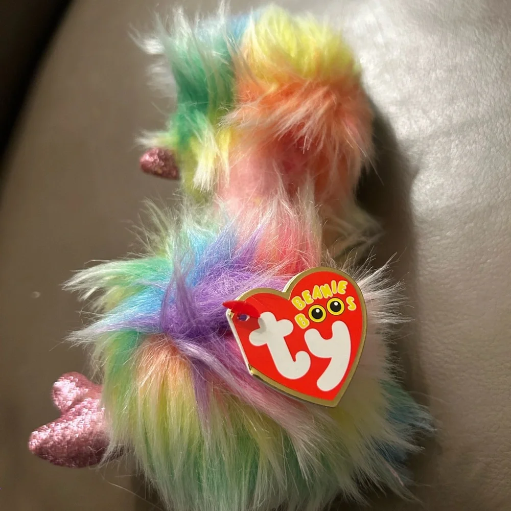 BEANIE BOOS ASHA THE COLORFUL OSTRICH 8 INCH PLUSH